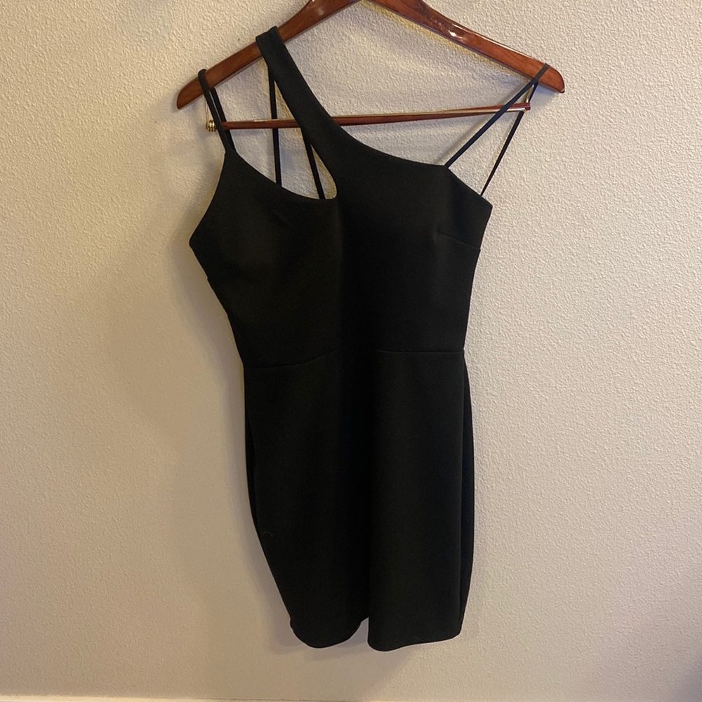 One Shoulder Little Black Dress with Zip Back size 11/12 JR fits like S/M